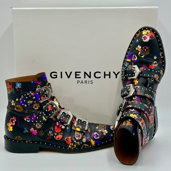 Givenchy Night Pansy Stud & Buckle Drop-Kickers WOMENS SZ 38.5 - Picture 6 of 15